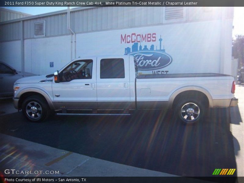 White Platinum Tri-Coat Metallic / Chaparral Leather 2011 Ford F350 Super Duty King Ranch Crew Cab 4x4