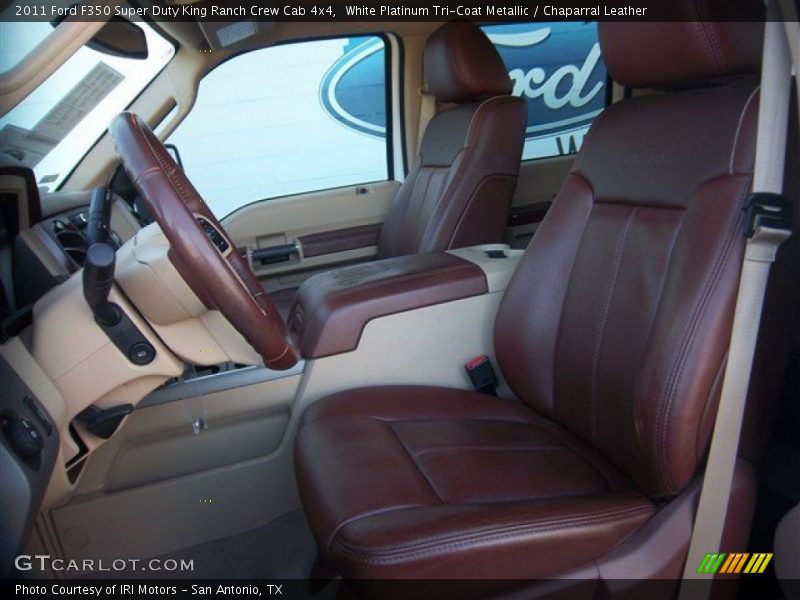 White Platinum Tri-Coat Metallic / Chaparral Leather 2011 Ford F350 Super Duty King Ranch Crew Cab 4x4