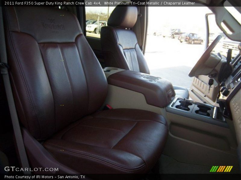 White Platinum Tri-Coat Metallic / Chaparral Leather 2011 Ford F350 Super Duty King Ranch Crew Cab 4x4