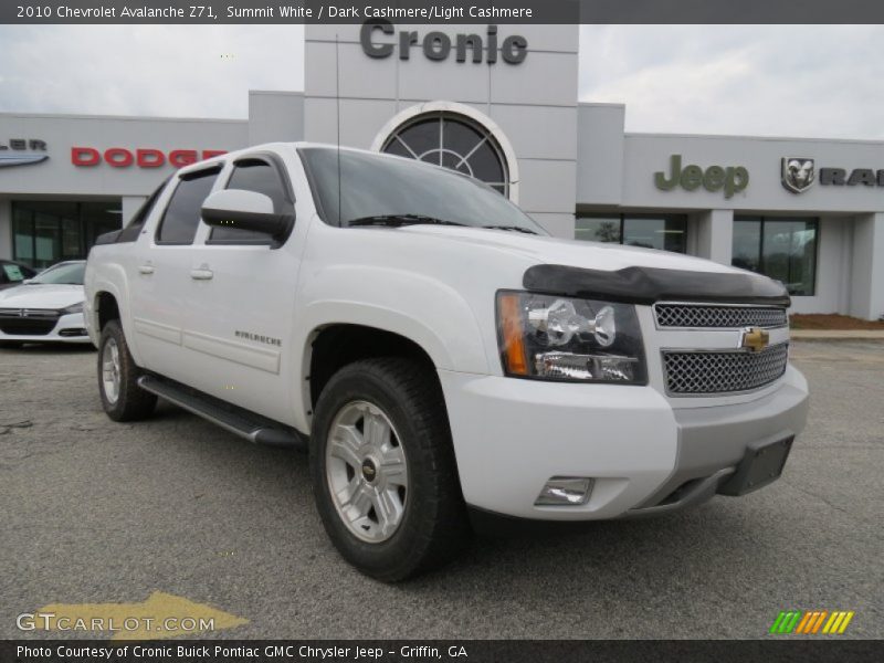 Summit White / Dark Cashmere/Light Cashmere 2010 Chevrolet Avalanche Z71