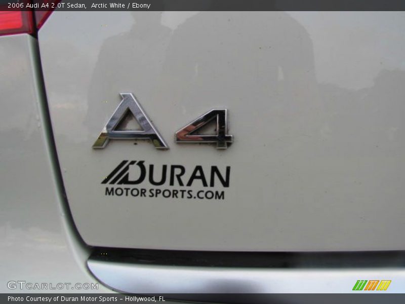 Arctic White / Ebony 2006 Audi A4 2.0T Sedan