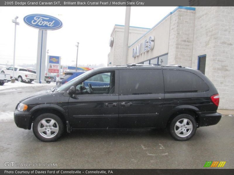 Brilliant Black Crystal Pearl / Medium Slate Gray 2005 Dodge Grand Caravan SXT
