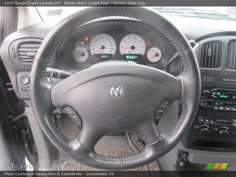 Brilliant Black Crystal Pearl / Medium Slate Gray 2005 Dodge Grand Caravan SXT