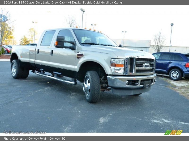 Pueblo Gold Metallic / Camel 2009 Ford F350 Super Duty Lariat Crew Cab 4x4 Dually