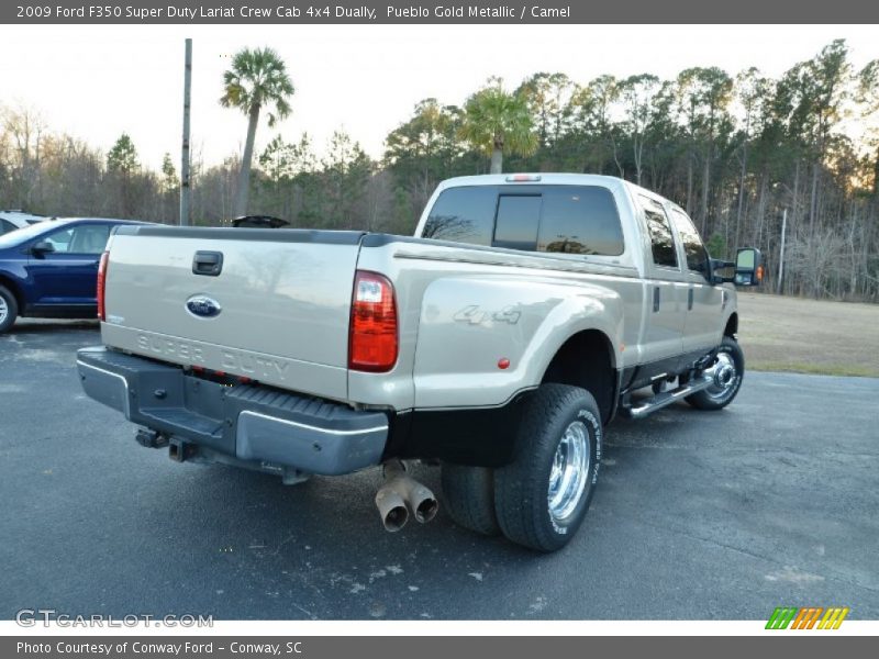 Pueblo Gold Metallic / Camel 2009 Ford F350 Super Duty Lariat Crew Cab 4x4 Dually