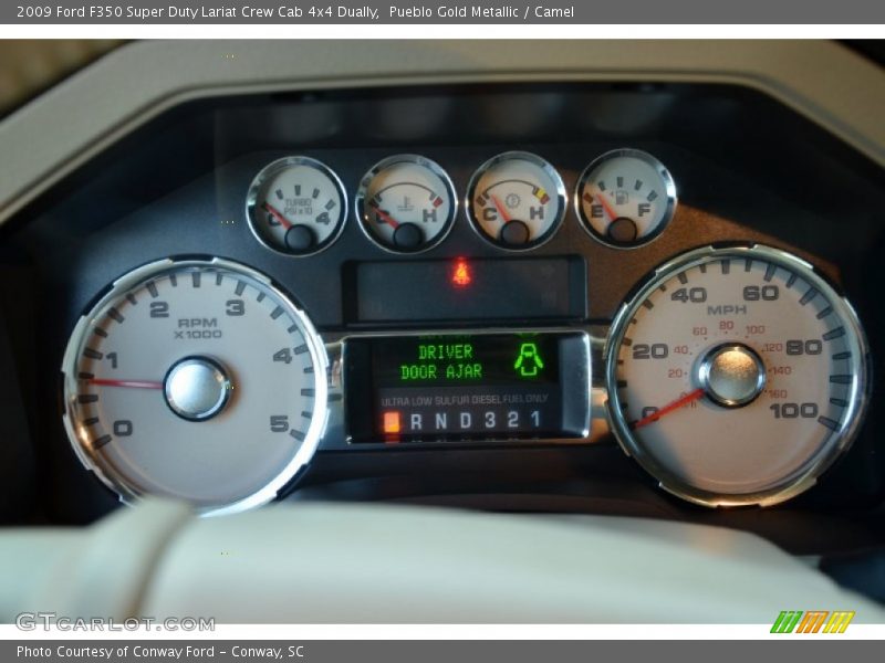 Pueblo Gold Metallic / Camel 2009 Ford F350 Super Duty Lariat Crew Cab 4x4 Dually