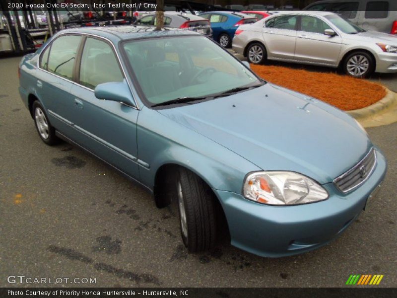 Iced Teal Pearl / Gray 2000 Honda Civic EX Sedan