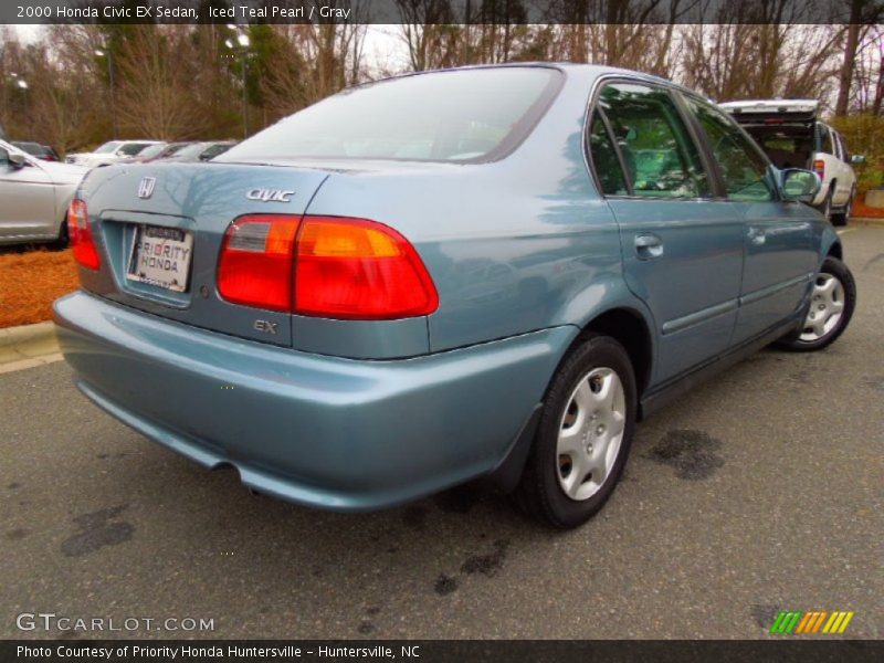 Iced Teal Pearl / Gray 2000 Honda Civic EX Sedan