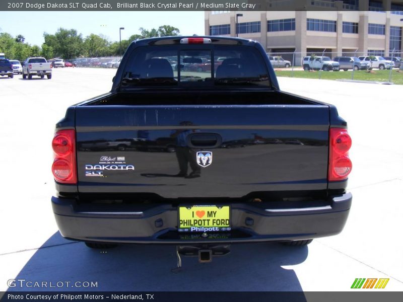 Brilliant Black Crystal Pearl / Medium Slate Gray 2007 Dodge Dakota SLT Quad Cab
