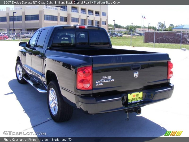 Brilliant Black Crystal Pearl / Medium Slate Gray 2007 Dodge Dakota SLT Quad Cab