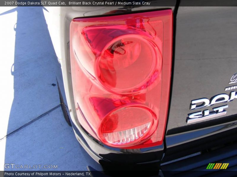 Brilliant Black Crystal Pearl / Medium Slate Gray 2007 Dodge Dakota SLT Quad Cab
