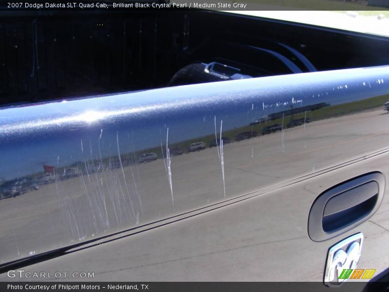 Brilliant Black Crystal Pearl / Medium Slate Gray 2007 Dodge Dakota SLT Quad Cab