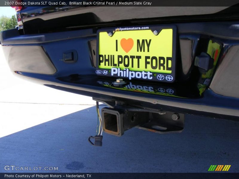 Brilliant Black Crystal Pearl / Medium Slate Gray 2007 Dodge Dakota SLT Quad Cab