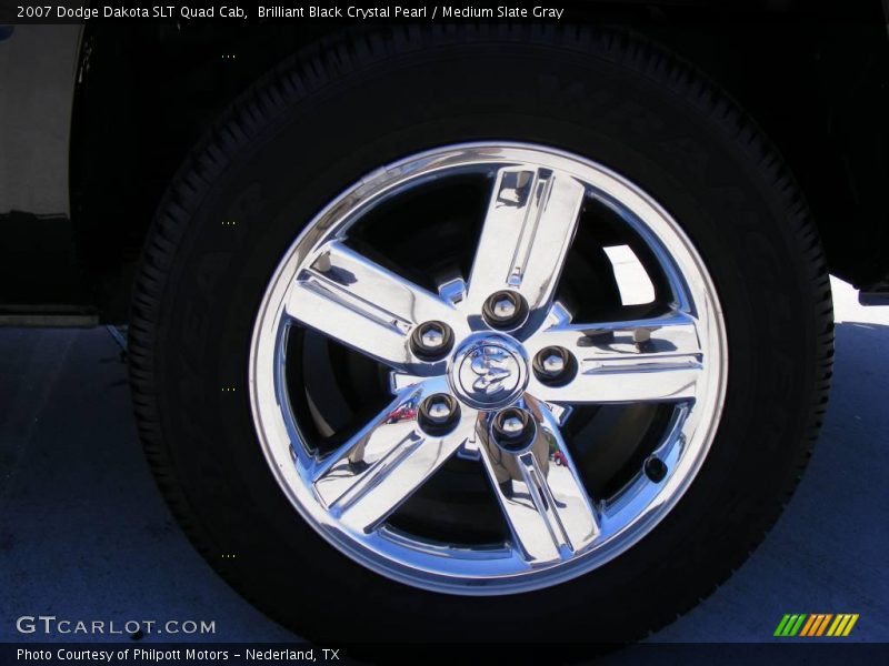 Brilliant Black Crystal Pearl / Medium Slate Gray 2007 Dodge Dakota SLT Quad Cab