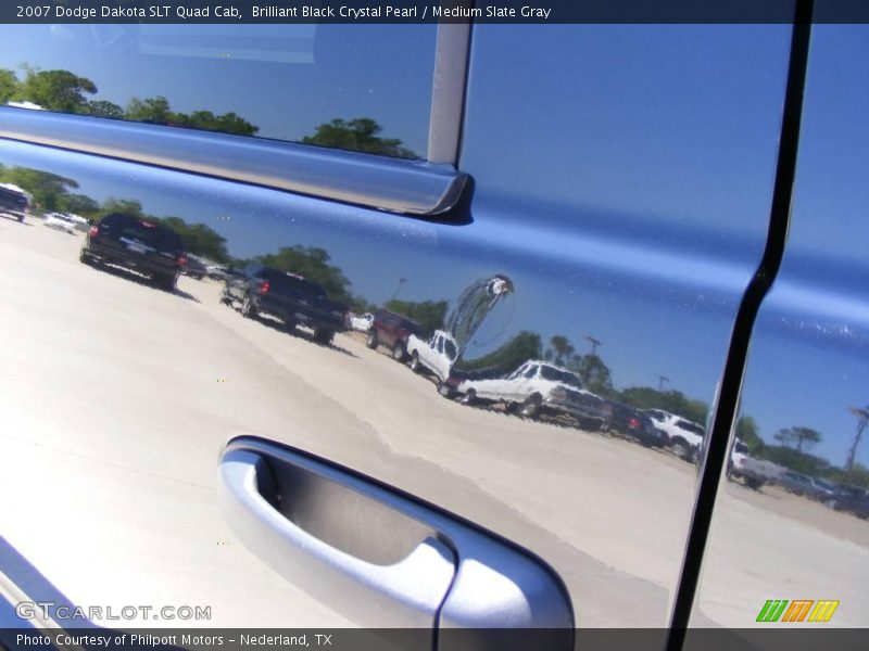 Brilliant Black Crystal Pearl / Medium Slate Gray 2007 Dodge Dakota SLT Quad Cab