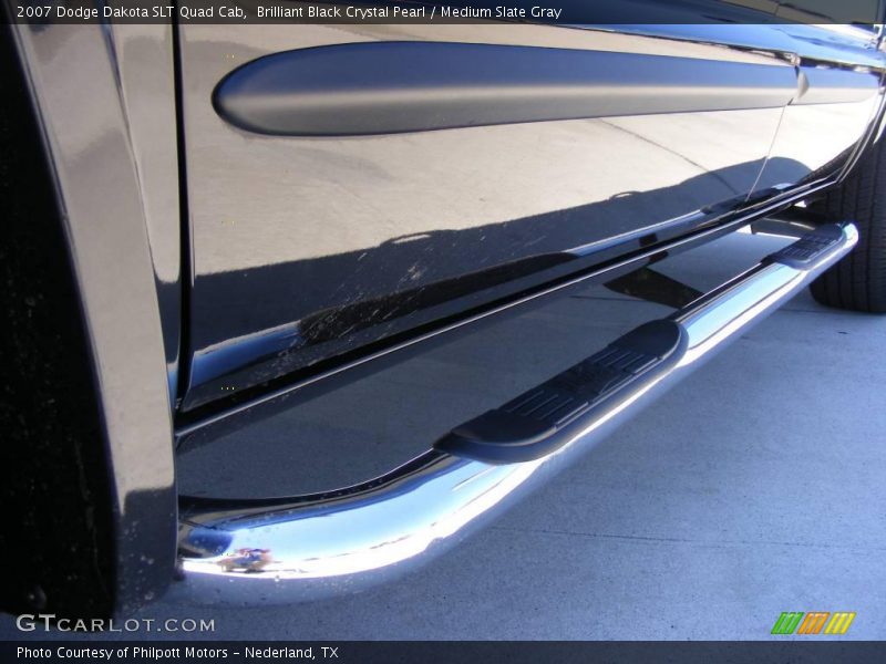 Brilliant Black Crystal Pearl / Medium Slate Gray 2007 Dodge Dakota SLT Quad Cab