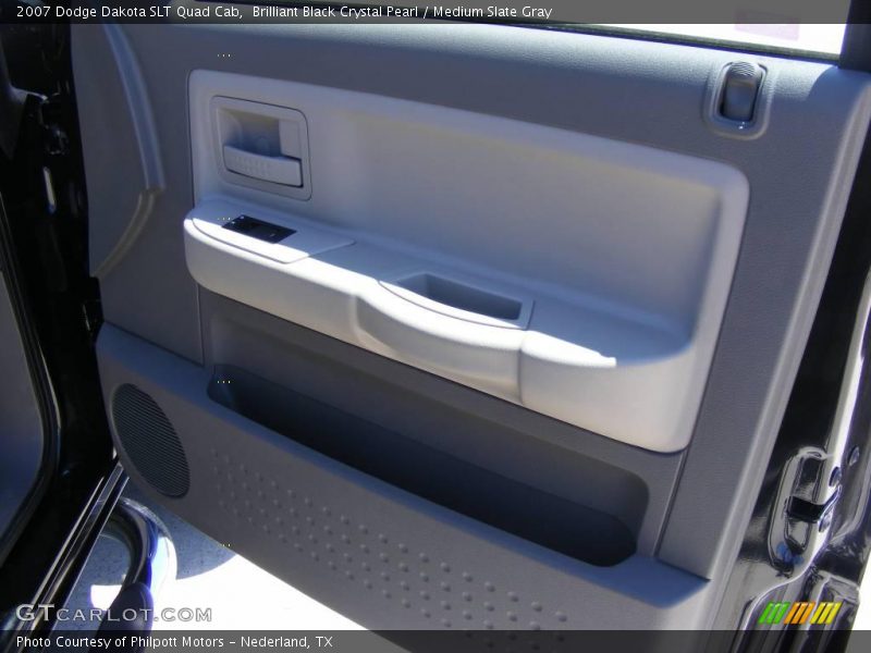 Brilliant Black Crystal Pearl / Medium Slate Gray 2007 Dodge Dakota SLT Quad Cab