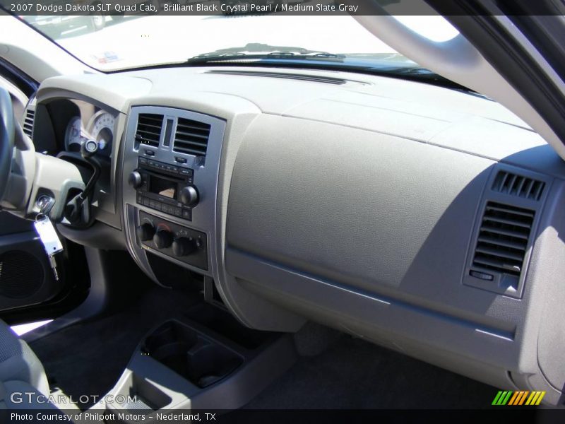 Brilliant Black Crystal Pearl / Medium Slate Gray 2007 Dodge Dakota SLT Quad Cab