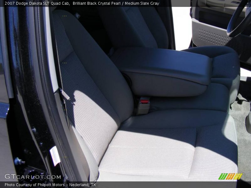 Brilliant Black Crystal Pearl / Medium Slate Gray 2007 Dodge Dakota SLT Quad Cab