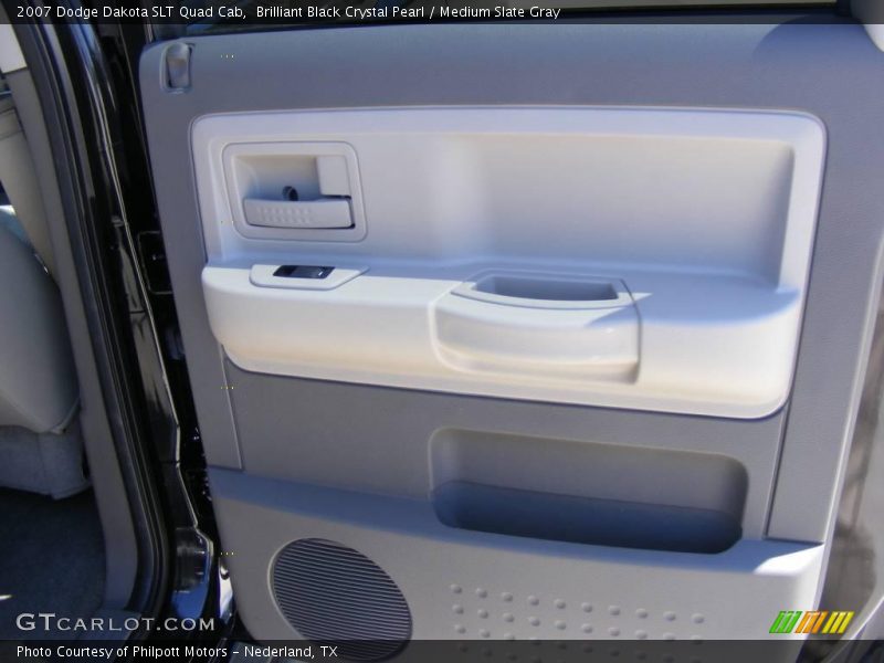 Brilliant Black Crystal Pearl / Medium Slate Gray 2007 Dodge Dakota SLT Quad Cab