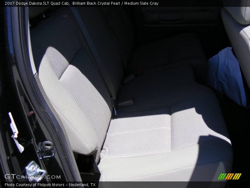 Brilliant Black Crystal Pearl / Medium Slate Gray 2007 Dodge Dakota SLT Quad Cab