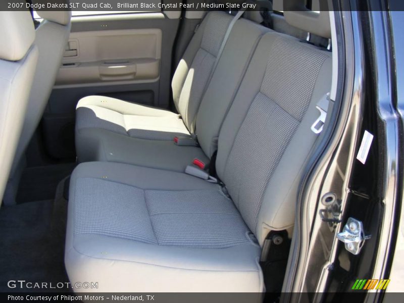 Brilliant Black Crystal Pearl / Medium Slate Gray 2007 Dodge Dakota SLT Quad Cab