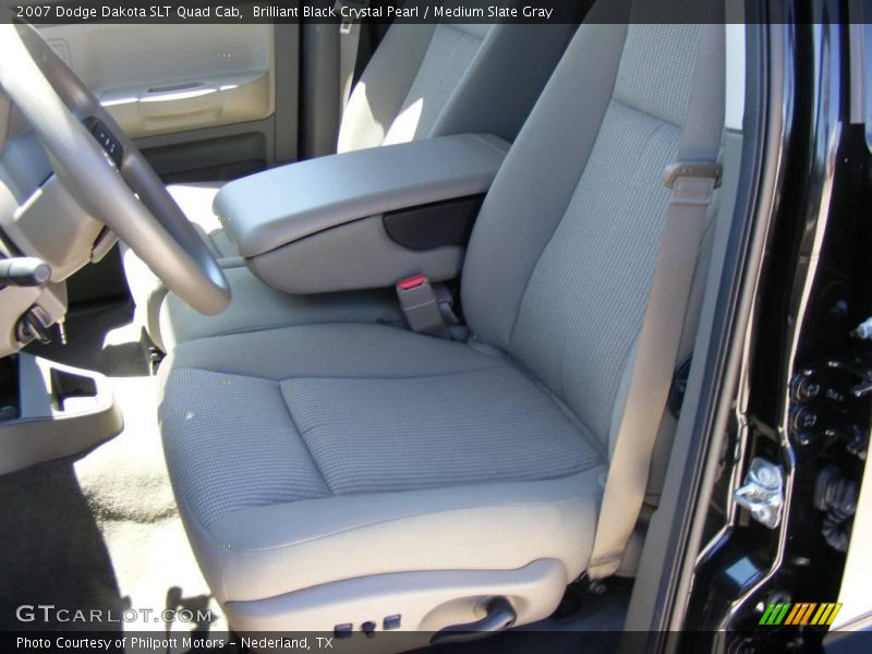 Brilliant Black Crystal Pearl / Medium Slate Gray 2007 Dodge Dakota SLT Quad Cab