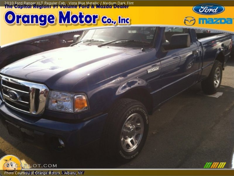 Vista Blue Metallic / Medium Dark Flint 2010 Ford Ranger XLT Regular Cab