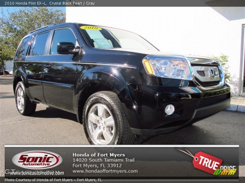 Crystal Black Pearl / Gray 2010 Honda Pilot EX-L