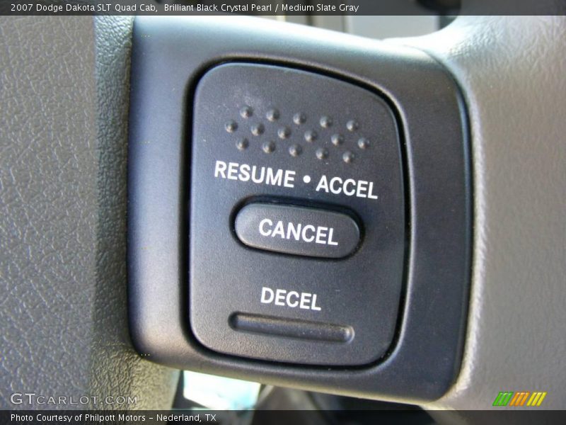 Brilliant Black Crystal Pearl / Medium Slate Gray 2007 Dodge Dakota SLT Quad Cab