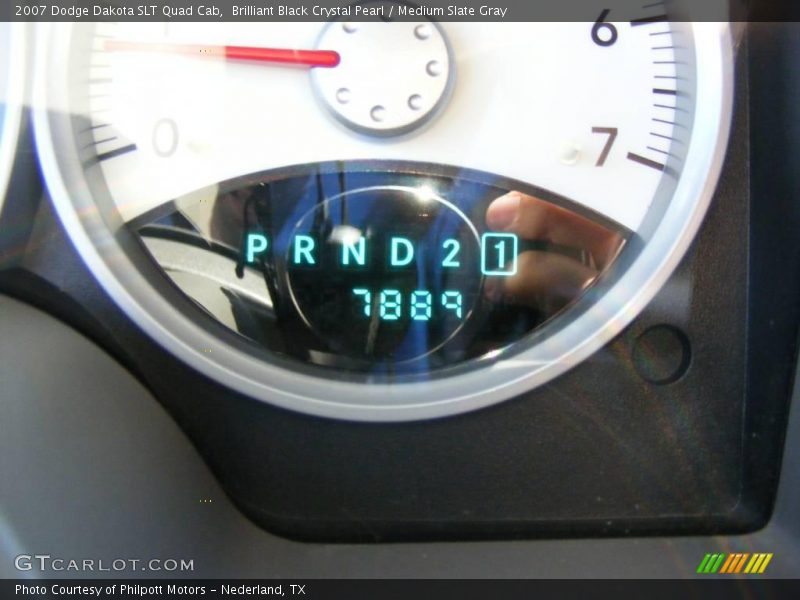 Brilliant Black Crystal Pearl / Medium Slate Gray 2007 Dodge Dakota SLT Quad Cab