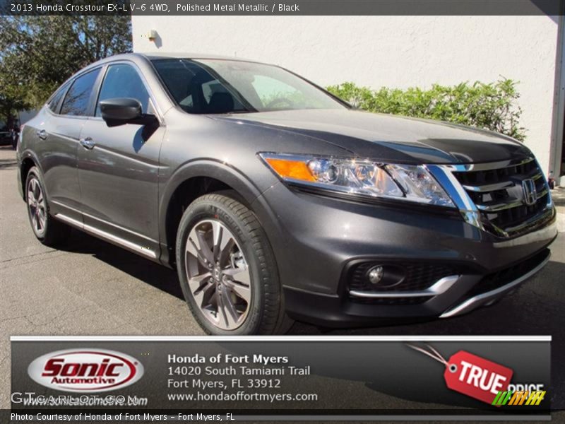 Polished Metal Metallic / Black 2013 Honda Crosstour EX-L V-6 4WD