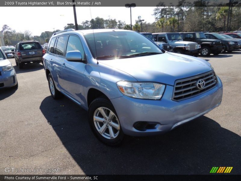 Blue Streak Metallic / Ash 2009 Toyota Highlander V6