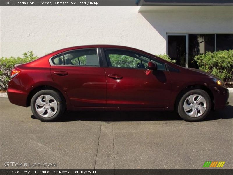 Crimson Red Pearl / Beige 2013 Honda Civic LX Sedan