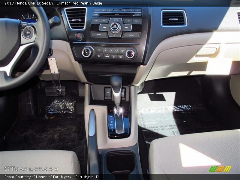 Crimson Red Pearl / Beige 2013 Honda Civic LX Sedan