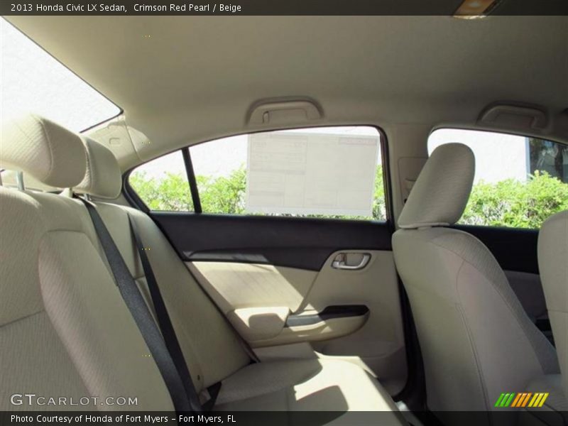 Crimson Red Pearl / Beige 2013 Honda Civic LX Sedan
