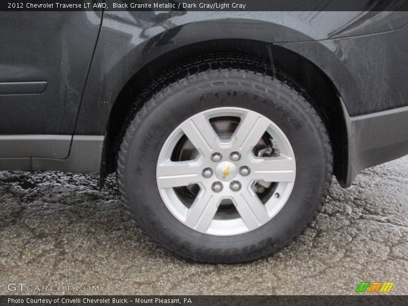 Black Granite Metallic / Dark Gray/Light Gray 2012 Chevrolet Traverse LT AWD