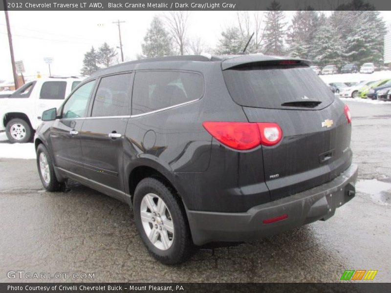 Black Granite Metallic / Dark Gray/Light Gray 2012 Chevrolet Traverse LT AWD