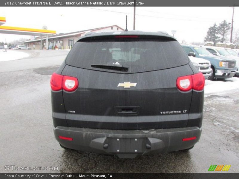 Black Granite Metallic / Dark Gray/Light Gray 2012 Chevrolet Traverse LT AWD