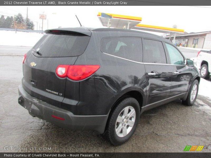 Black Granite Metallic / Dark Gray/Light Gray 2012 Chevrolet Traverse LT AWD