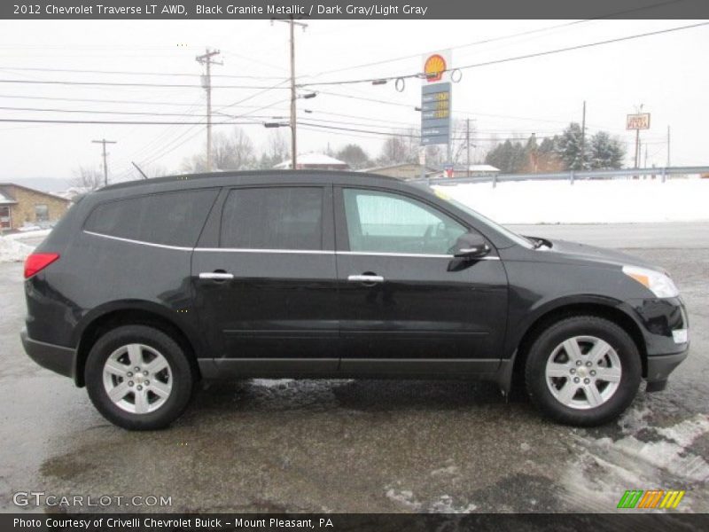 Black Granite Metallic / Dark Gray/Light Gray 2012 Chevrolet Traverse LT AWD