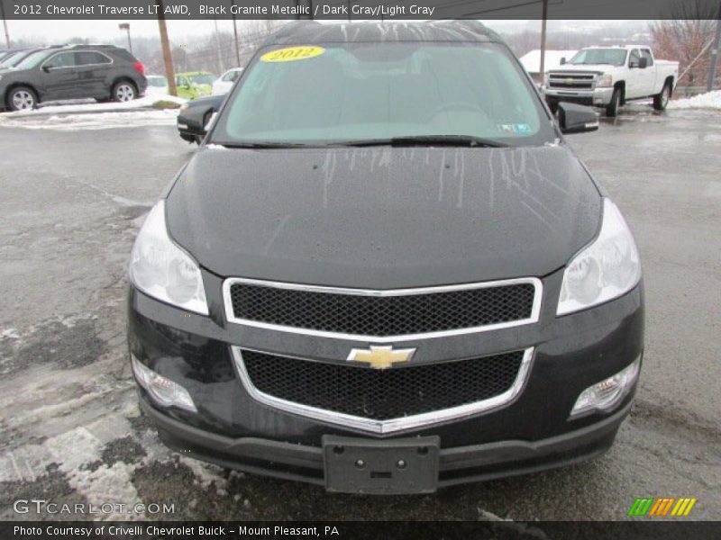 Black Granite Metallic / Dark Gray/Light Gray 2012 Chevrolet Traverse LT AWD