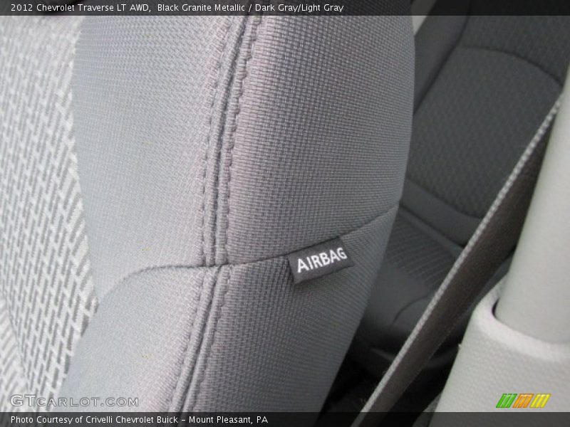 Black Granite Metallic / Dark Gray/Light Gray 2012 Chevrolet Traverse LT AWD