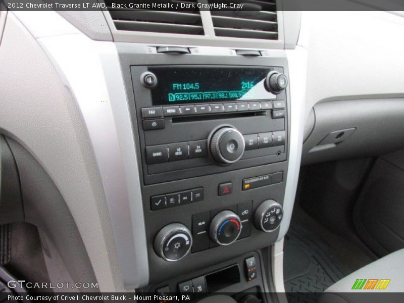 Black Granite Metallic / Dark Gray/Light Gray 2012 Chevrolet Traverse LT AWD
