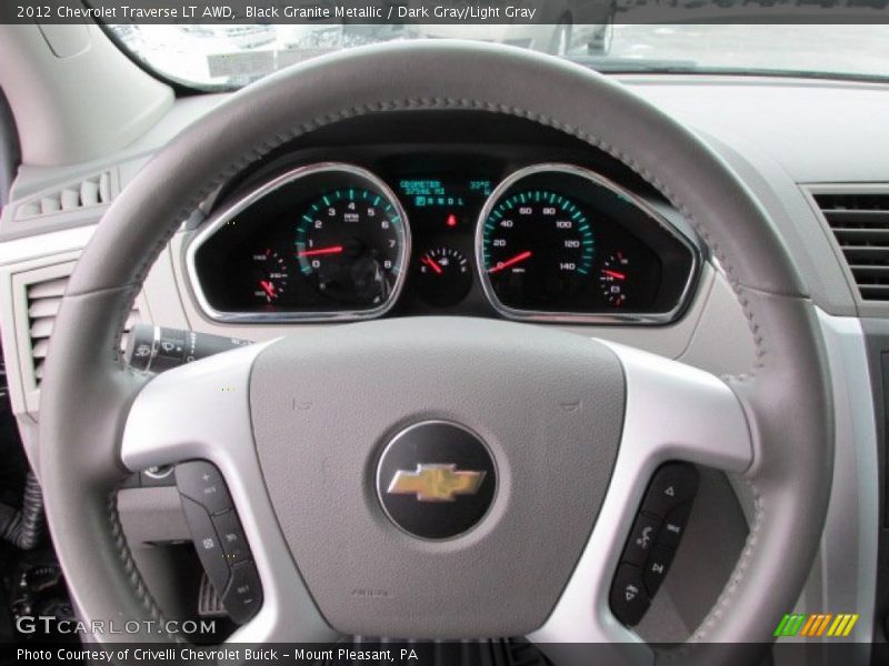 Black Granite Metallic / Dark Gray/Light Gray 2012 Chevrolet Traverse LT AWD