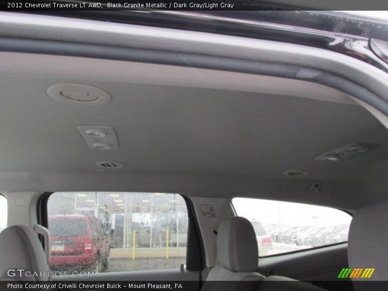 Black Granite Metallic / Dark Gray/Light Gray 2012 Chevrolet Traverse LT AWD
