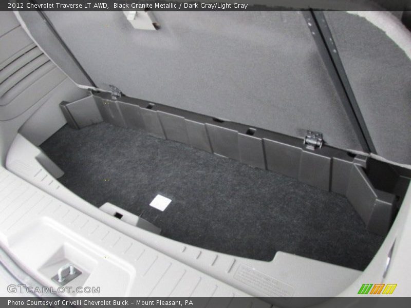 Black Granite Metallic / Dark Gray/Light Gray 2012 Chevrolet Traverse LT AWD
