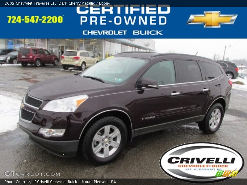 Dark Cherry Metallic / Ebony 2009 Chevrolet Traverse LT