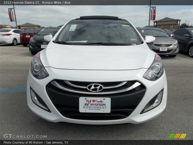 Monaco White / Blue 2013 Hyundai Elantra GT