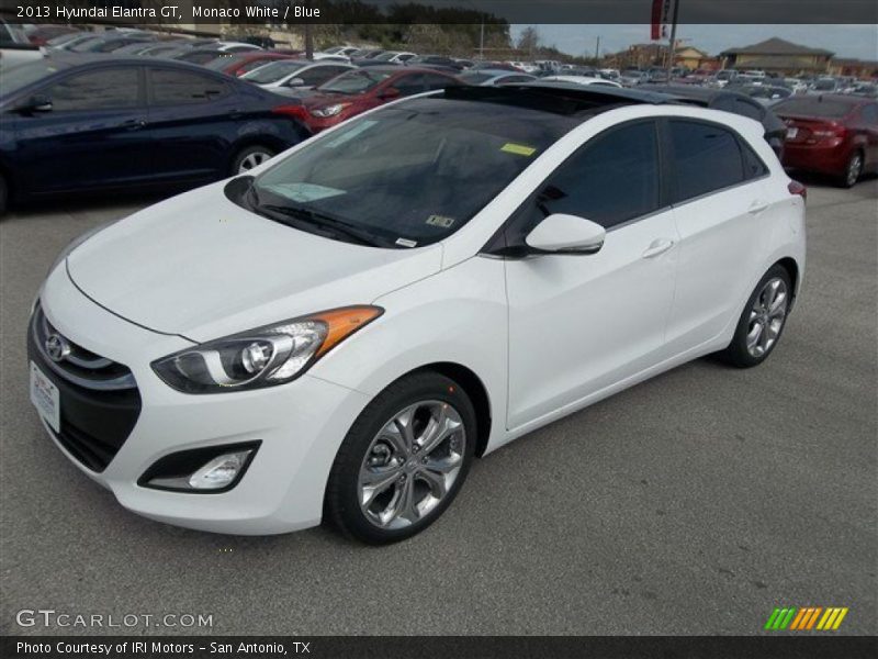 Monaco White / Blue 2013 Hyundai Elantra GT